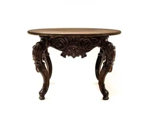 Mesa Barroca Redonda Marrom