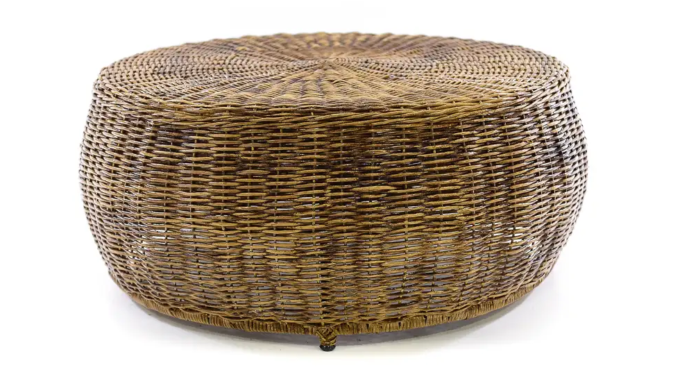 Mesa de fibra natural redonda